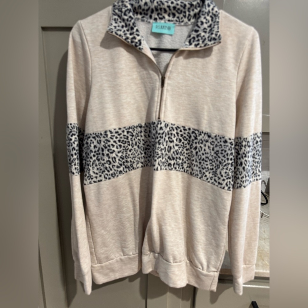 Leopard Print Cream Sweater